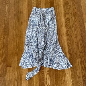THML floral blue wrap skirt XS womens